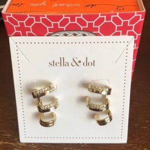 New Stella and Dot pave trio earrings